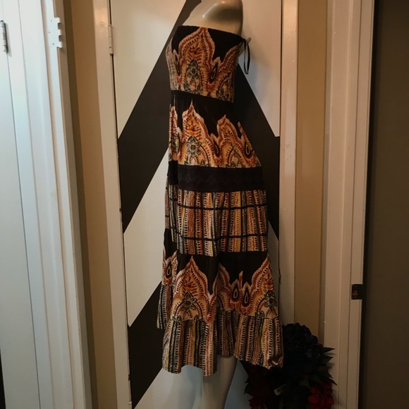 She,s cool brown multi midi 100% cotton dress. - Picture 4 of 8